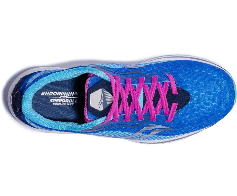 Women's Saucony Endorphin Speed 2 Running Shoes Blue / Pink | Singapore 118FDNM